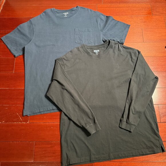 Duluth Trading Co 2 PACK Longtail XL Black Navy 100% Cotton Long Sleeve Shirt - Picture 1 of 8